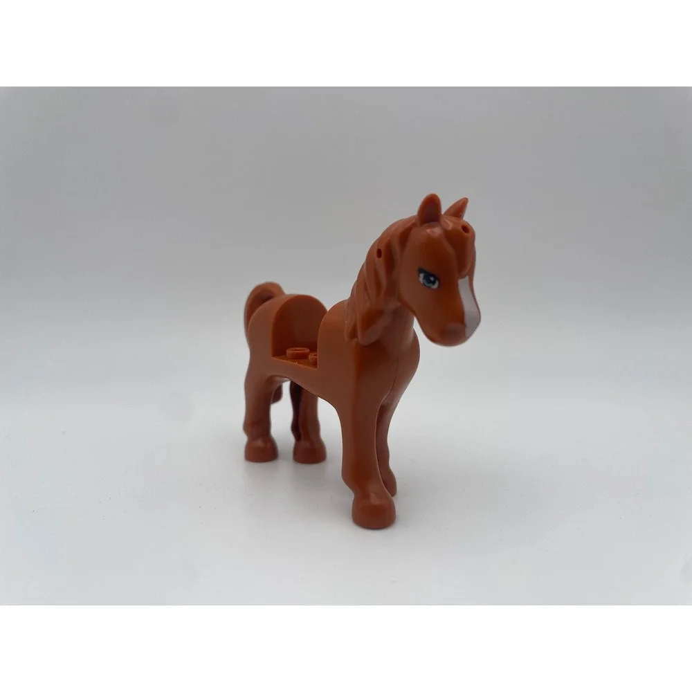Lego Friends Horse Figure Reddish Brown with White Blaze and Blue Eyes 10566